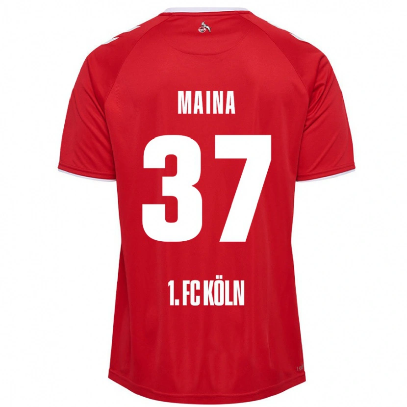 Danxen Børn Linton Maina #37 Rød Hvid Udebane Spillertrøjer 2024/25 Trøje T-Shirt