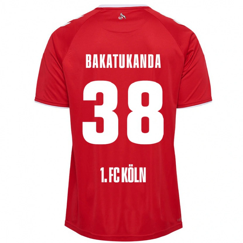 Danxen Børn Elias Bakatukanda #38 Rød Hvid Udebane Spillertrøjer 2024/25 Trøje T-Shirt
