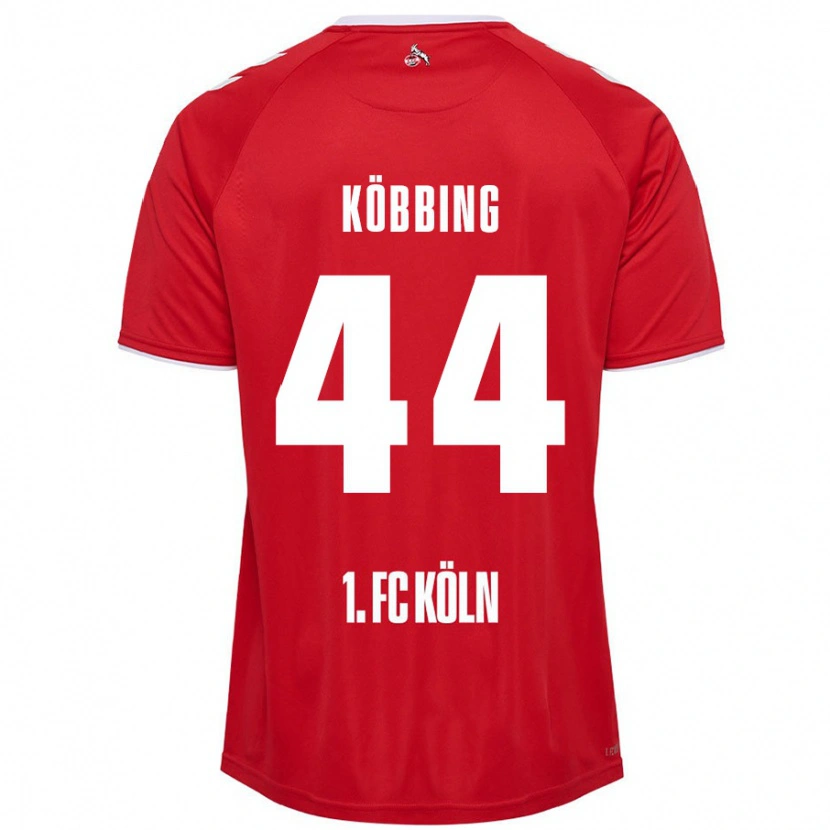 Danxen Børn Matthias Köbbing #44 Rød Hvid Udebane Spillertrøjer 2024/25 Trøje T-Shirt