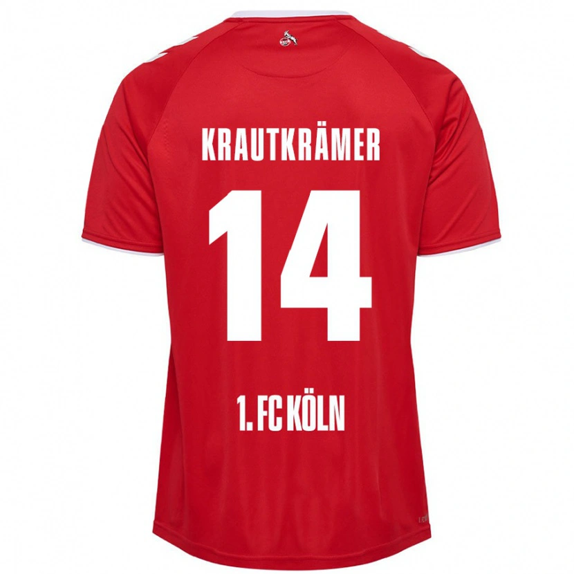 Danxen Børn Jakob Krautkrämer #14 Rød Hvid Udebane Spillertrøjer 2024/25 Trøje T-Shirt