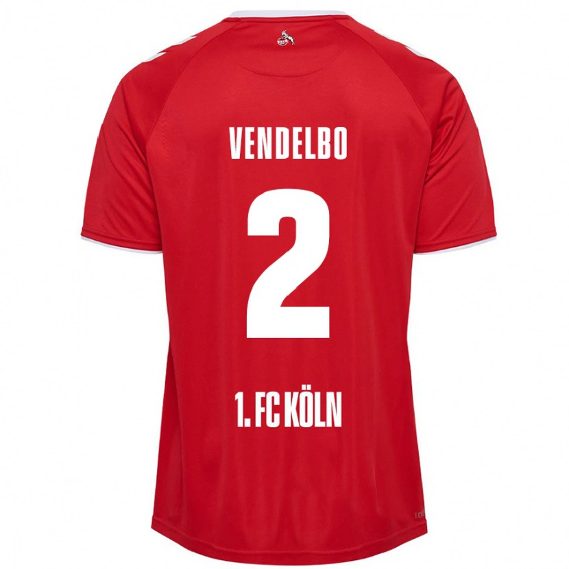 Danxen Børn Sofie Vendelbo #2 Rød Hvid Udebane Spillertrøjer 2024/25 Trøje T-Shirt