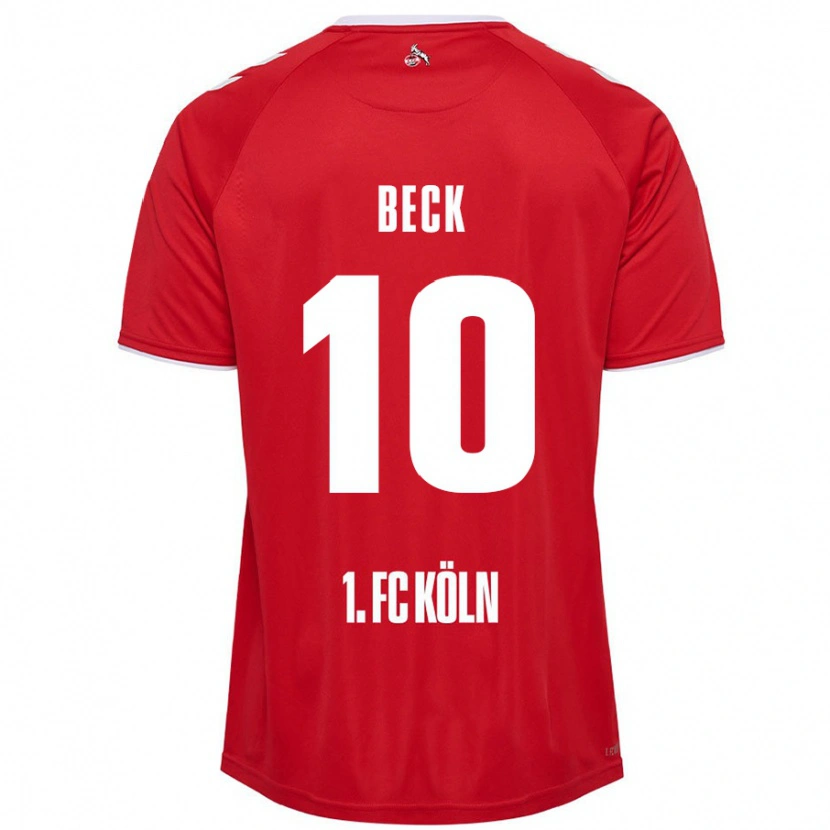 Danxen Børn Sharon Beck #10 Rød Hvid Udebane Spillertrøjer 2024/25 Trøje T-Shirt