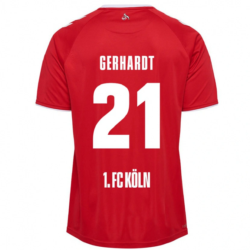 Danxen Børn Anna Gerhardt #21 Rød Hvid Udebane Spillertrøjer 2024/25 Trøje T-Shirt