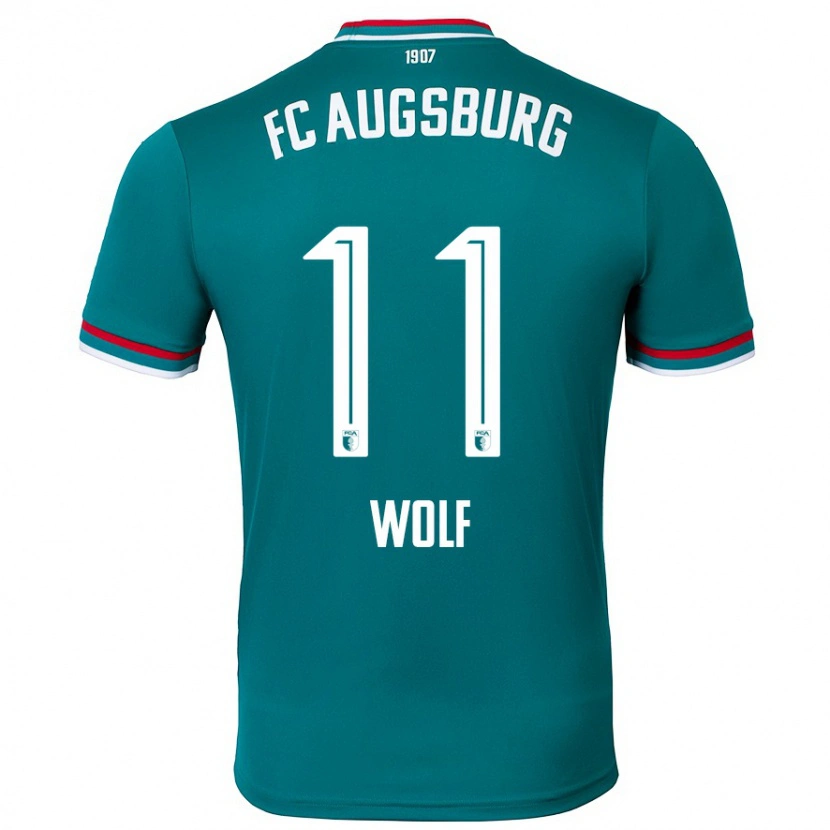Danxen Børn Marius Wolf #11 Mørkegrøn Udebane Spillertrøjer 2024/25 Trøje T-Shirt