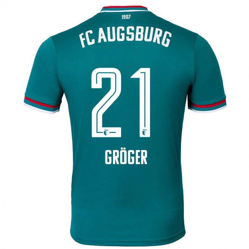 Danxen Børn Elias Gröger #21 Mørkegrøn Udebane Spillertrøjer 2024/25 Trøje T-Shirt