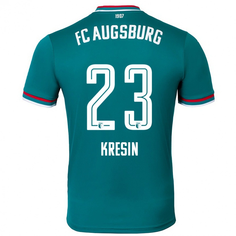 Danxen Børn Constantin Kresin #23 Mørkegrøn Udebane Spillertrøjer 2024/25 Trøje T-Shirt