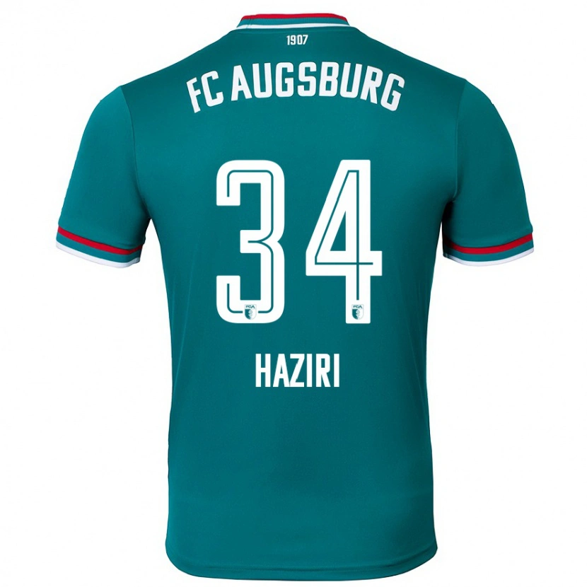 Danxen Børn Edi Haziri #34 Mørkegrøn Udebane Spillertrøjer 2024/25 Trøje T-Shirt