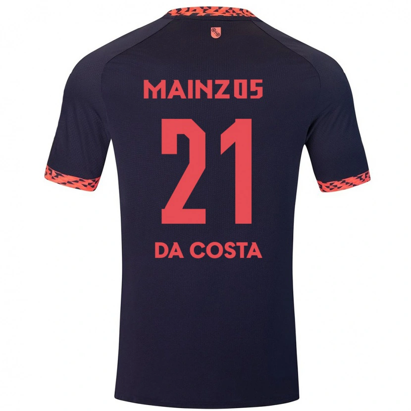 Danxen Børn Danny Da Costa #21 Blå Koralrød Udebane Spillertrøjer 2024/25 Trøje T-Shirt