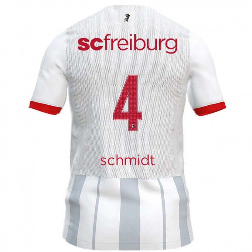 Danxen Børn Kenneth Schmidt #4 Hvid Grå Udebane Spillertrøjer 2024/25 Trøje T-Shirt