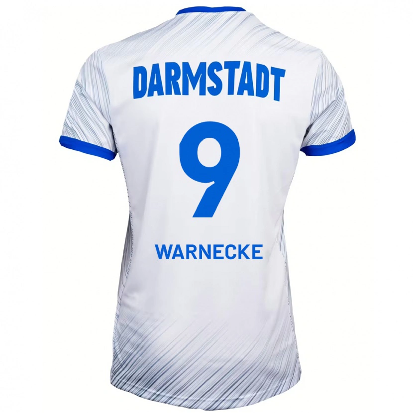 Danxen Børn Ben Warnecke #9 Hvid Blå Udebane Spillertrøjer 2024/25 Trøje T-Shirt