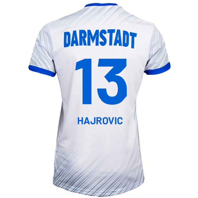 Danxen Børn Vahid Hajrovic #13 Hvid Blå Udebane Spillertrøjer 2024/25 Trøje T-Shirt