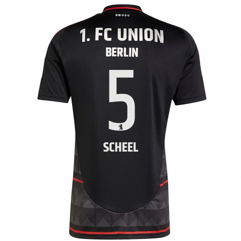 Danxen Børn Luca Scheel #5 Sort Udebane Spillertrøjer 2024/25 Trøje T-Shirt