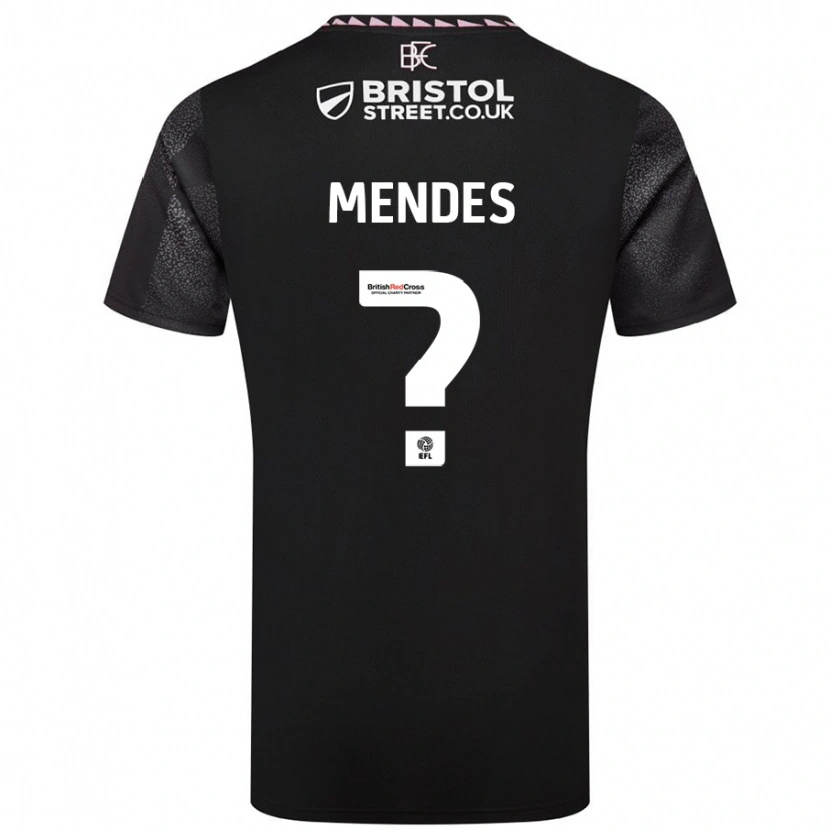 Danxen Børn João Mendes #0 Sort Udebane Spillertrøjer 2024/25 Trøje T-Shirt