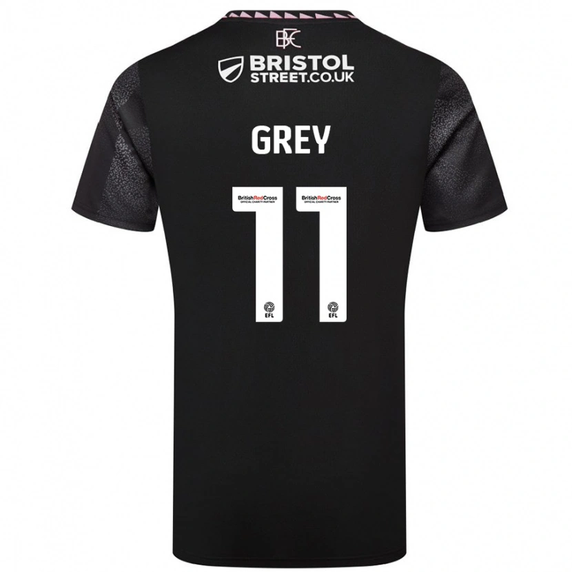Danxen Børn Anna Grey #11 Sort Udebane Spillertrøjer 2024/25 Trøje T-Shirt