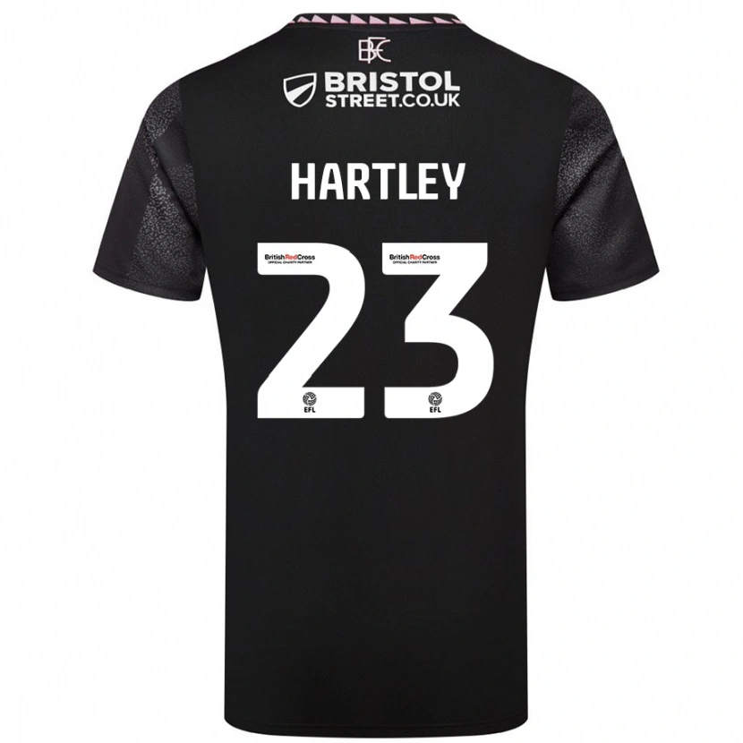 Danxen Børn Naomi Hartley #23 Sort Udebane Spillertrøjer 2024/25 Trøje T-Shirt