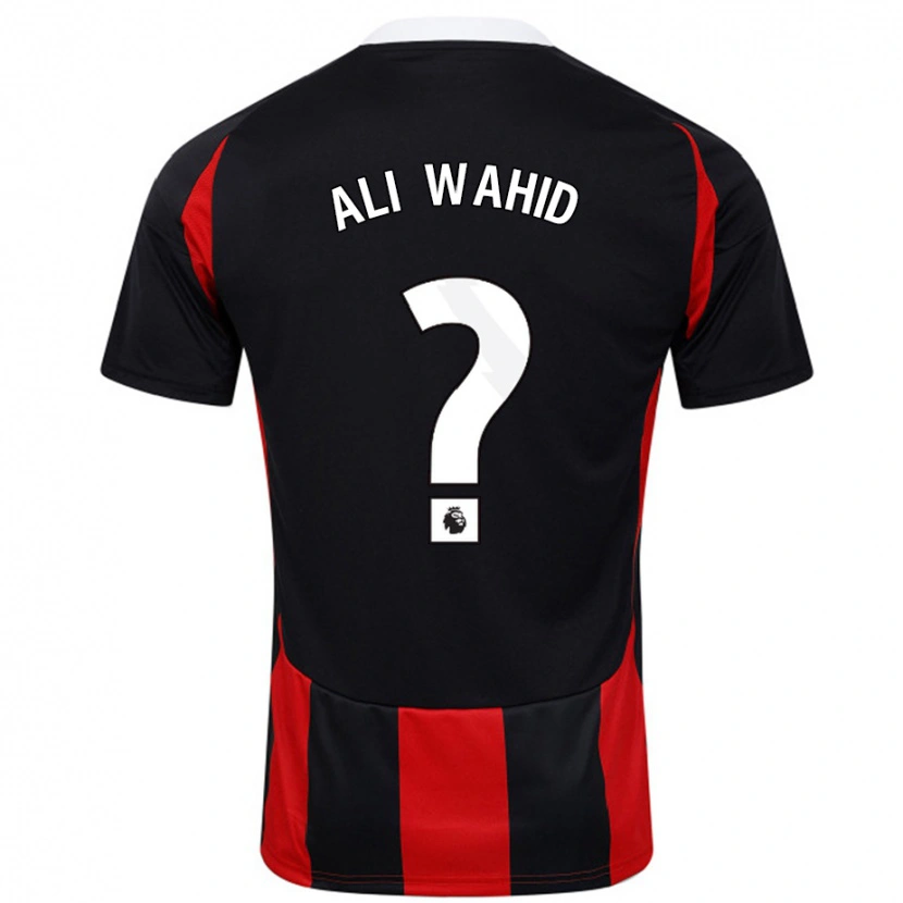 Danxen Børn Farhaan Ali Wahid #0 Sort Rød Udebane Spillertrøjer 2024/25 Trøje T-Shirt