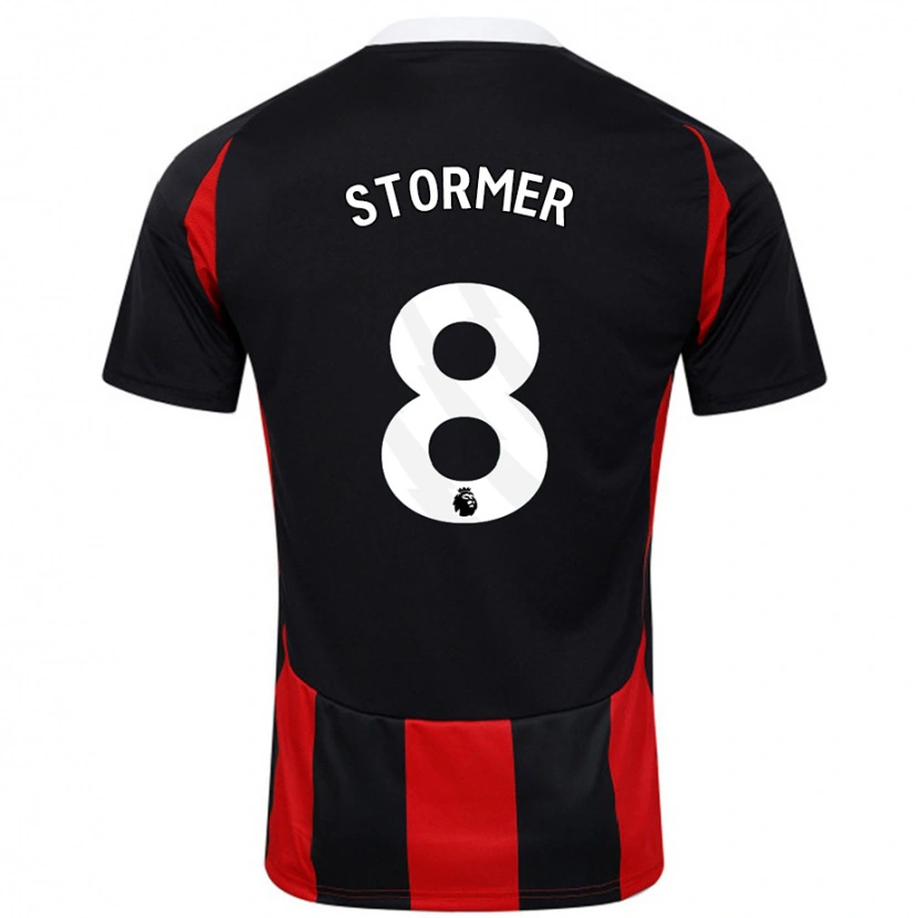 Danxen Børn Becky Stormer #8 Sort Rød Udebane Spillertrøjer 2024/25 Trøje T-Shirt