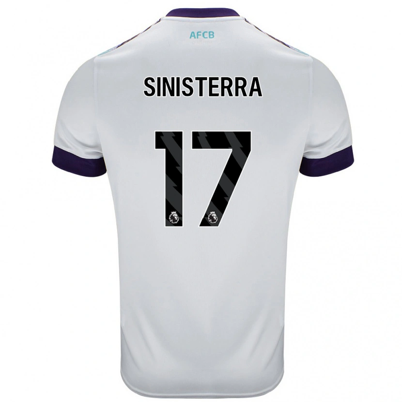 Danxen Børn Luis Sinisterra #17 Hvid Grøn Lilla Udebane Spillertrøjer 2024/25 Trøje T-Shirt