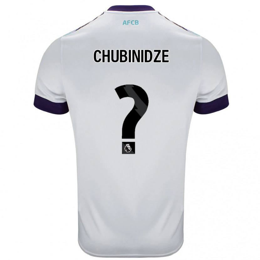 Danxen Børn George Chubinidze #0 Hvid Grøn Lilla Udebane Spillertrøjer 2024/25 Trøje T-Shirt