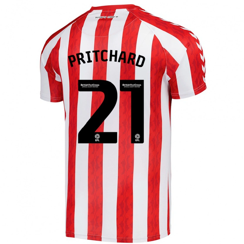 Danxen Mænd Alex Pritchard #21 Rød Hvid Hjemmebane Spillertrøjer 2024/25 Trøje T-Shirt