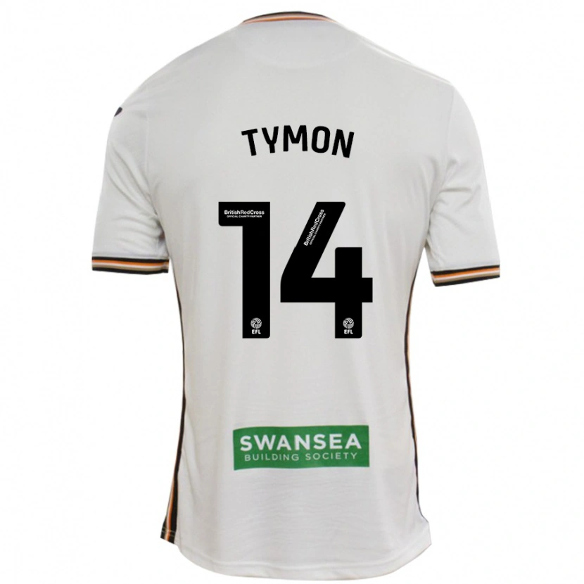 Danxen Mænd Josh Tymon #14 Hvid Hjemmebane Spillertrøjer 2024/25 Trøje T-Shirt