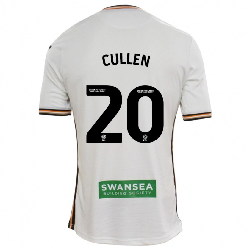 Danxen Mænd Liam Cullen #20 Hvid Hjemmebane Spillertrøjer 2024/25 Trøje T-Shirt