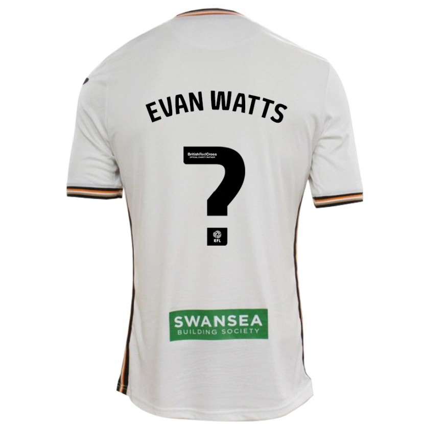 Danxen Mænd Evan Watts #0 Hvid Hjemmebane Spillertrøjer 2024/25 Trøje T-Shirt