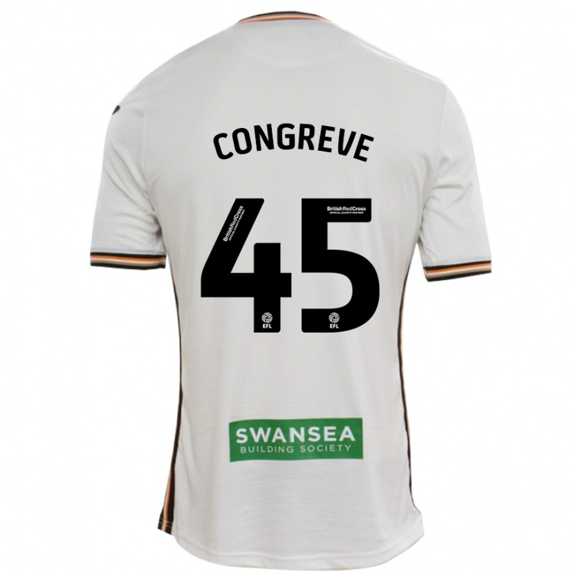 Danxen Mænd Cameron Congreve #45 Hvid Hjemmebane Spillertrøjer 2024/25 Trøje T-Shirt