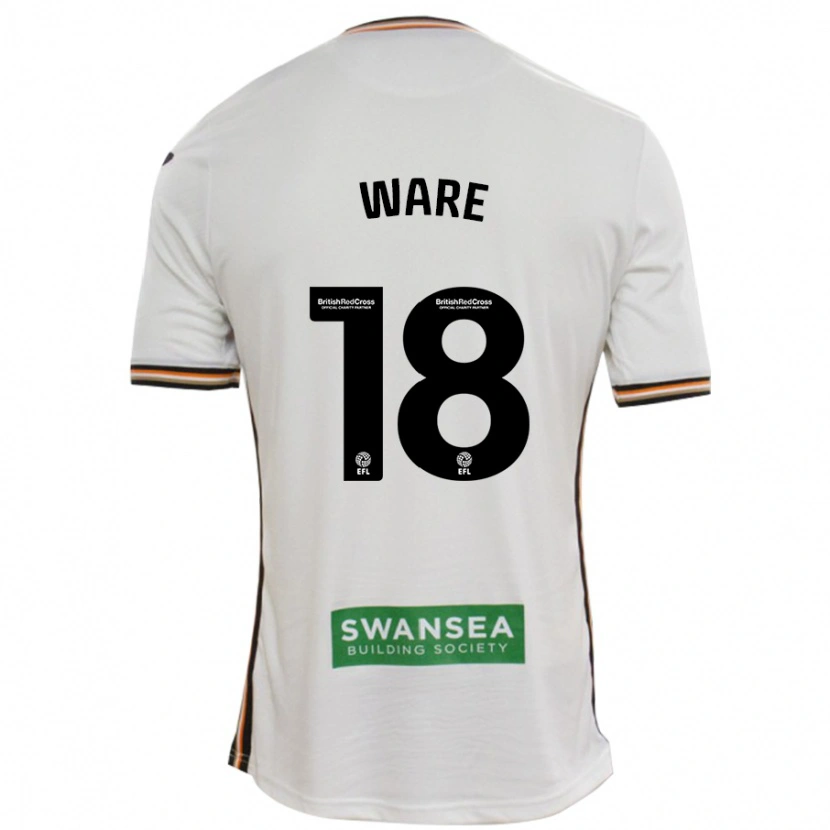 Danxen Mænd Phoebe Ware #18 Hvid Hjemmebane Spillertrøjer 2024/25 Trøje T-Shirt