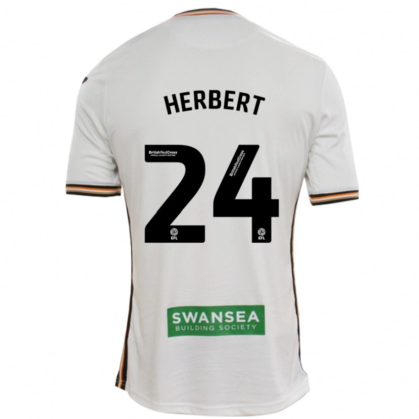 Danxen Mænd Chelsea Herbert #24 Hvid Hjemmebane Spillertrøjer 2024/25 Trøje T-Shirt