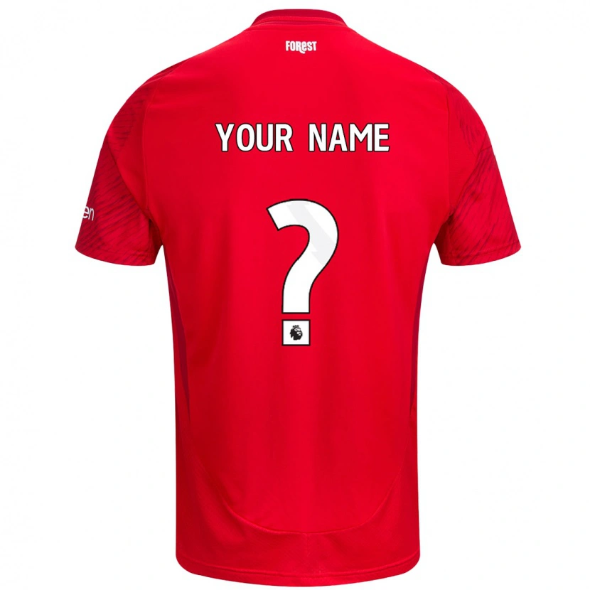 Danxen Mænd Dit Navn #0 Rød Hvid Hjemmebane Spillertrøjer 2024/25 Trøje T-Shirt