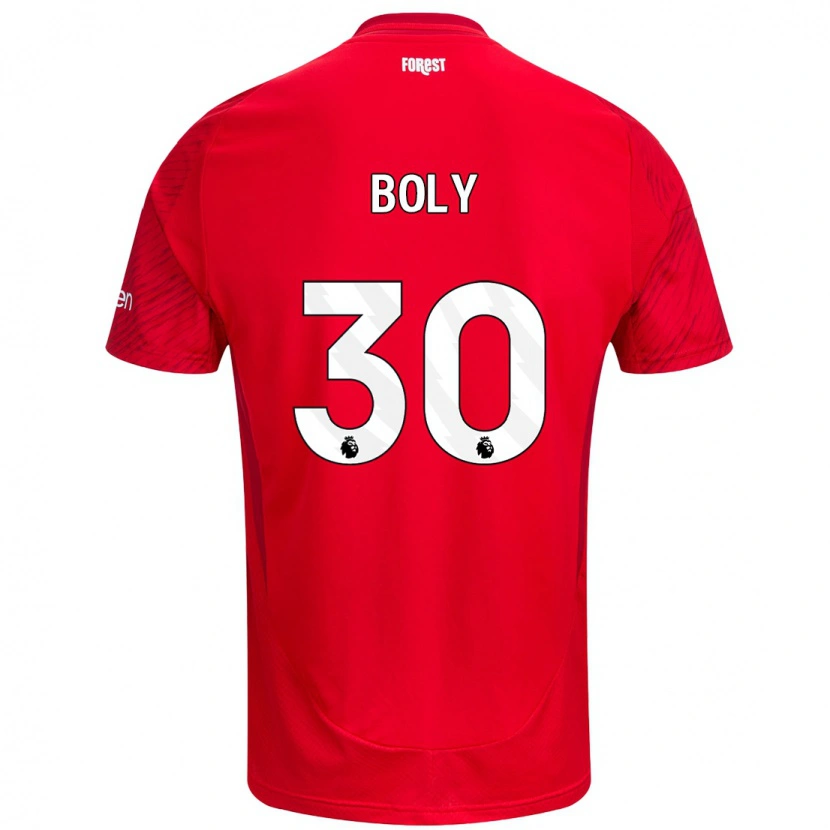 Danxen Mænd Willy Boly #30 Rød Hvid Hjemmebane Spillertrøjer 2024/25 Trøje T-Shirt