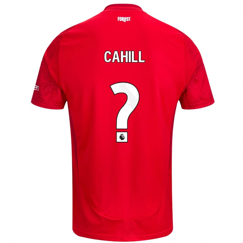 Danxen Mænd Shae Cahill #0 Rød Hvid Hjemmebane Spillertrøjer 2024/25 Trøje T-Shirt