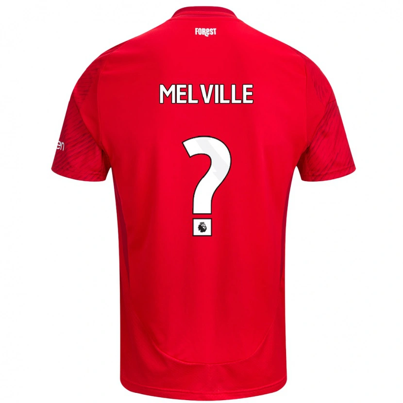 Danxen Mænd Logan Melville #0 Rød Hvid Hjemmebane Spillertrøjer 2024/25 Trøje T-Shirt