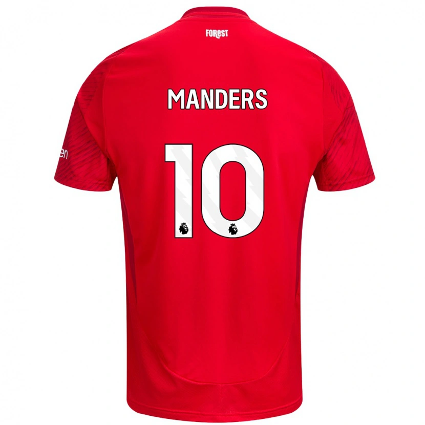 Danxen Mænd Holly Manders #10 Rød Hvid Hjemmebane Spillertrøjer 2024/25 Trøje T-Shirt