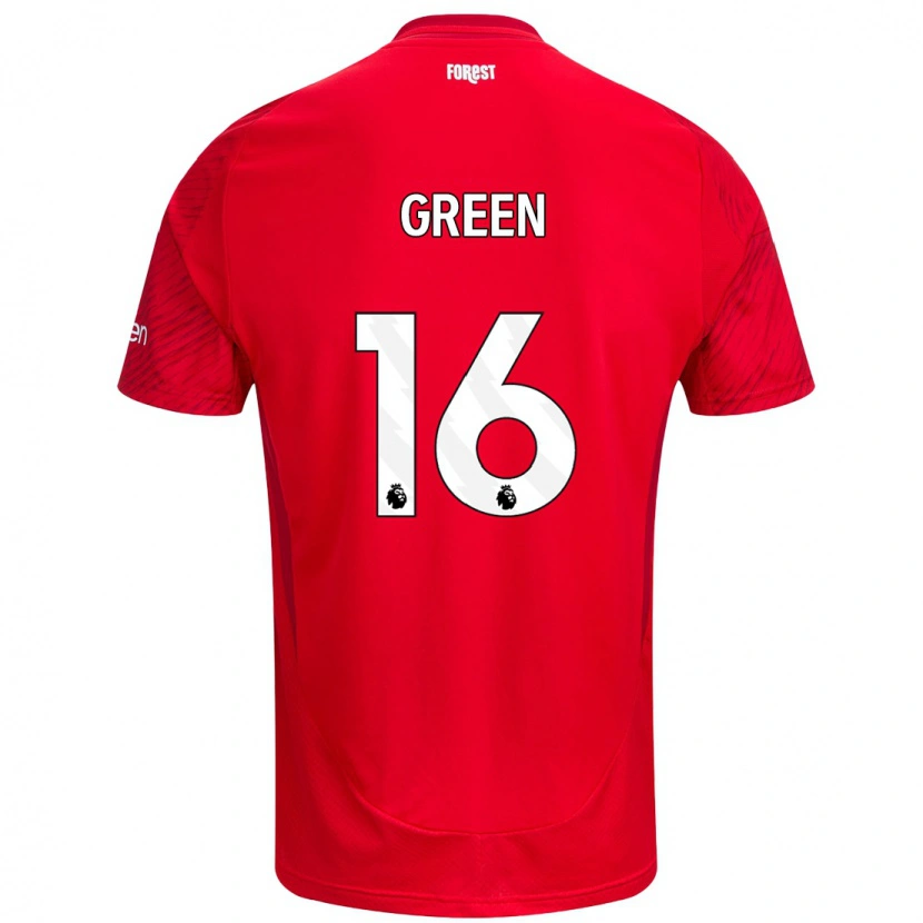 Danxen Mænd Mollie Green #16 Rød Hvid Hjemmebane Spillertrøjer 2024/25 Trøje T-Shirt
