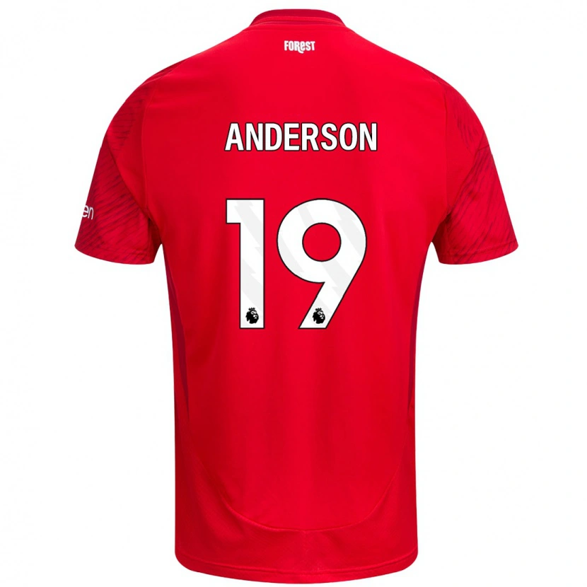 Danxen Mænd Becky Anderson #19 Rød Hvid Hjemmebane Spillertrøjer 2024/25 Trøje T-Shirt