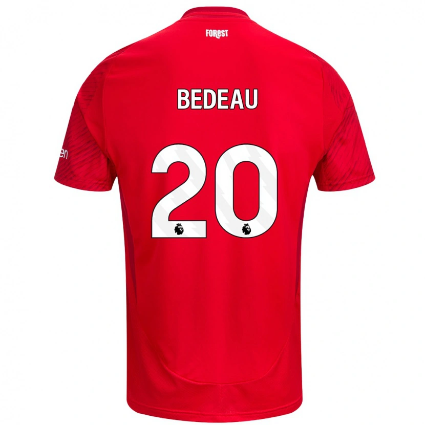 Danxen Mænd Naomi Bedeau #20 Rød Hvid Hjemmebane Spillertrøjer 2024/25 Trøje T-Shirt