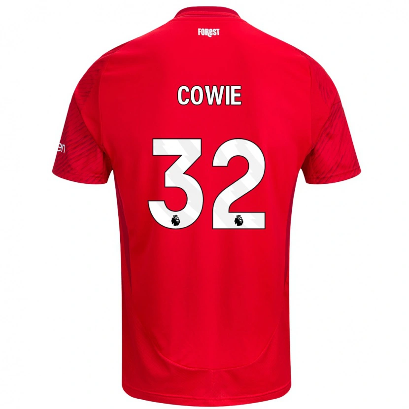 Danxen Mænd Abi Cowie #32 Rød Hvid Hjemmebane Spillertrøjer 2024/25 Trøje T-Shirt