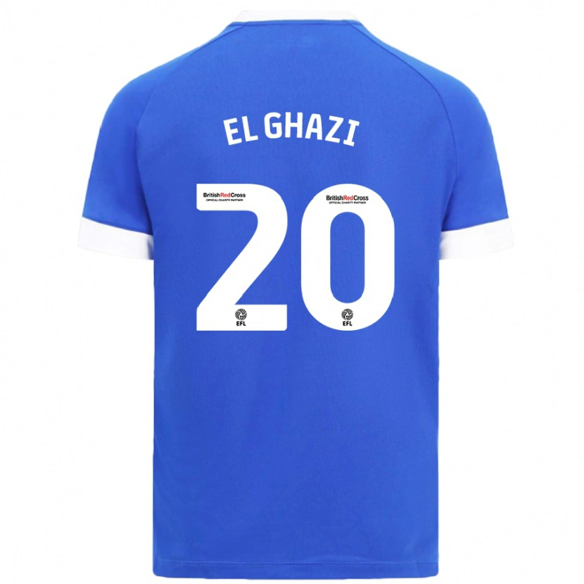 Danxen Mænd Anwar El Ghazi #20 Himmelblå Hjemmebane Spillertrøjer 2024/25 Trøje T-Shirt