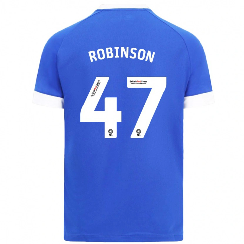 Danxen Mænd Callum Robinson #47 Himmelblå Hjemmebane Spillertrøjer 2024/25 Trøje T-Shirt
