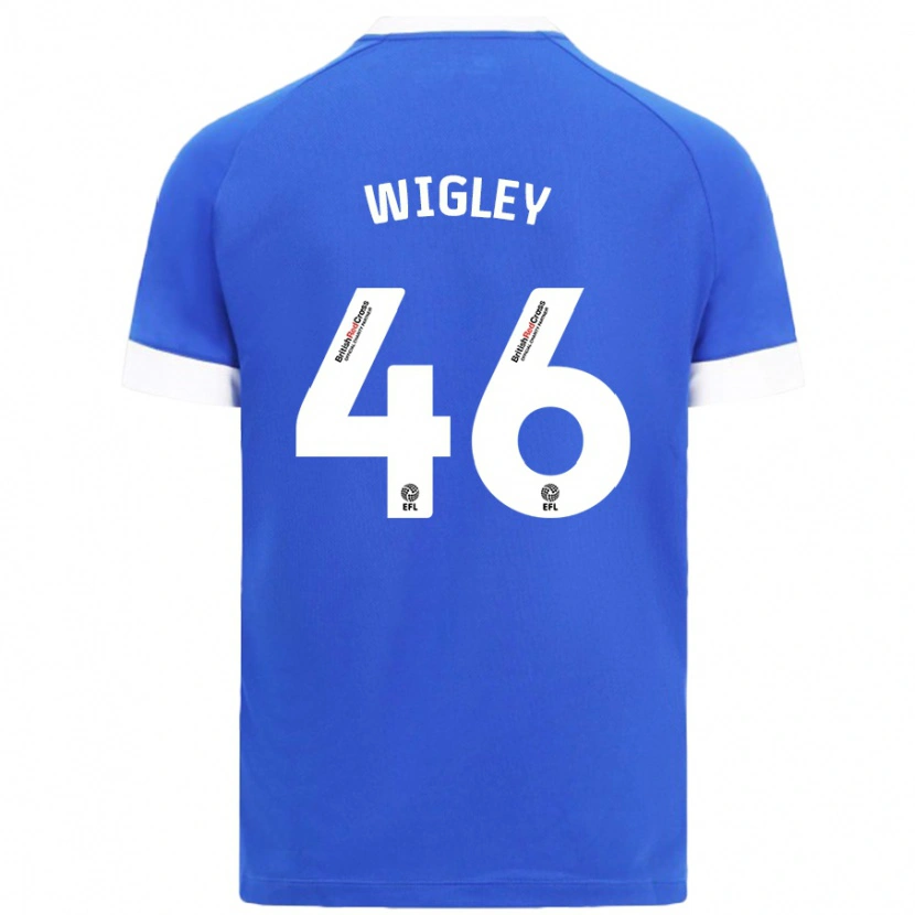 Danxen Mænd Morgan Wigley #46 Himmelblå Hjemmebane Spillertrøjer 2024/25 Trøje T-Shirt