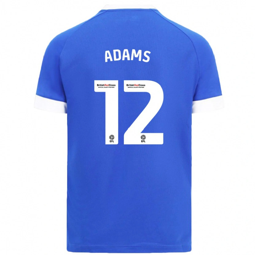 Danxen Mænd Kelly Adams #12 Himmelblå Hjemmebane Spillertrøjer 2024/25 Trøje T-Shirt
