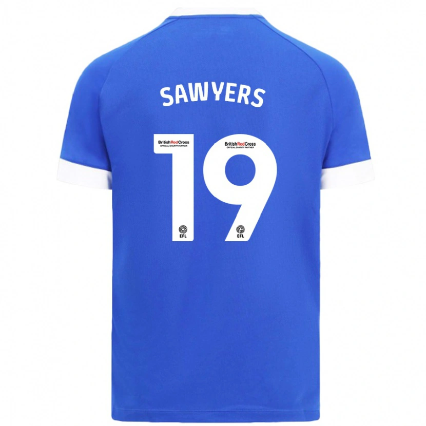 Danxen Mænd Romaine Sawyers #19 Himmelblå Hjemmebane Spillertrøjer 2024/25 Trøje T-Shirt