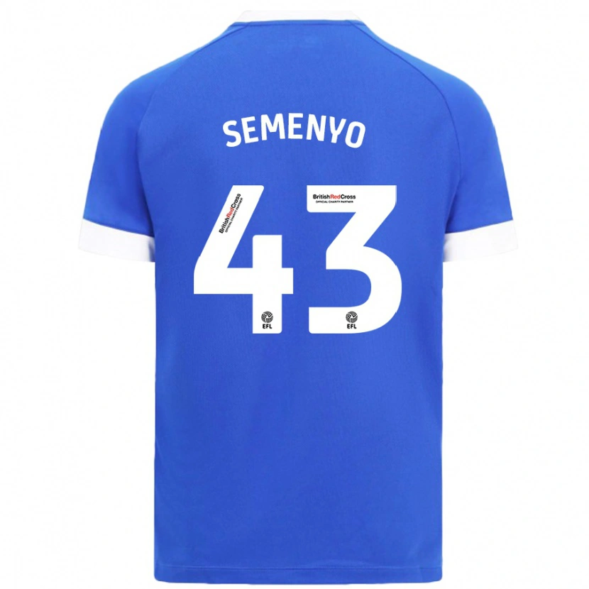 Danxen Mænd Jai Semenyo #43 Himmelblå Hjemmebane Spillertrøjer 2024/25 Trøje T-Shirt