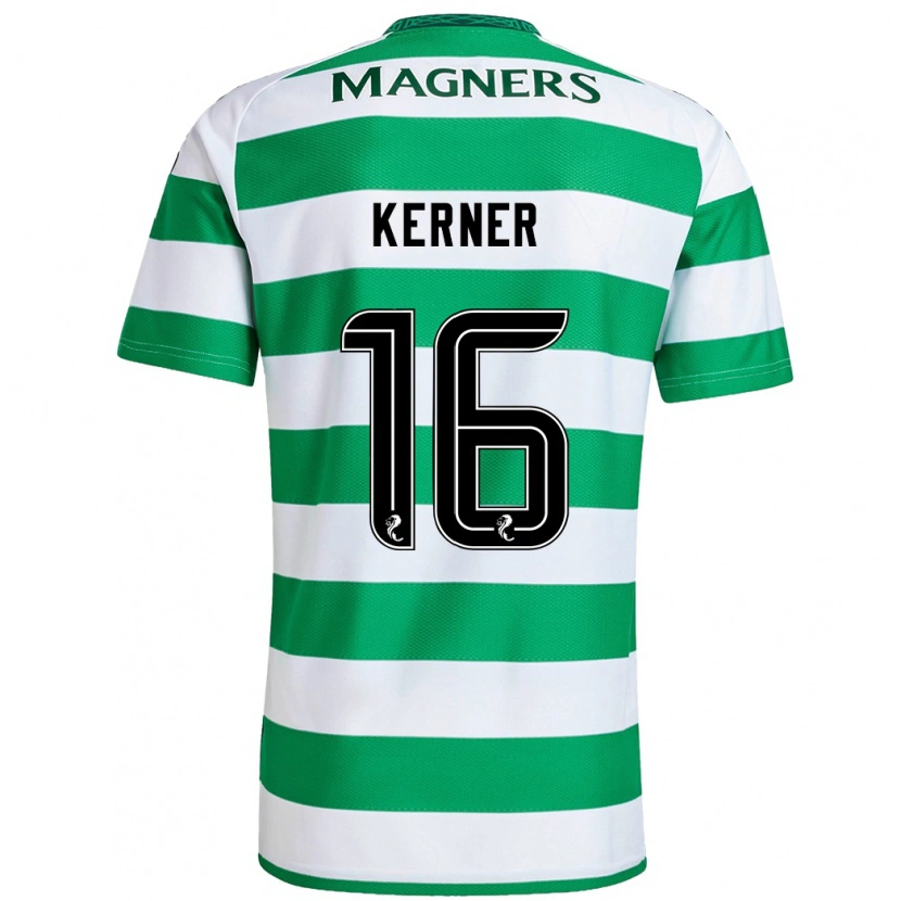 Danxen Mænd Hana Kerner #16 Grøn Hvid Hjemmebane Spillertrøjer 2024/25 Trøje T-Shirt