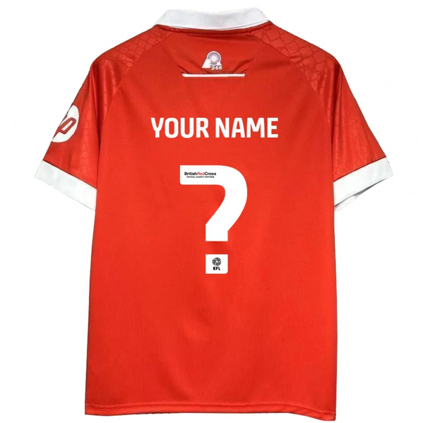 Danxen Mænd Dit Navn #0 Rød Hvid Hjemmebane Spillertrøjer 2024/25 Trøje T-Shirt