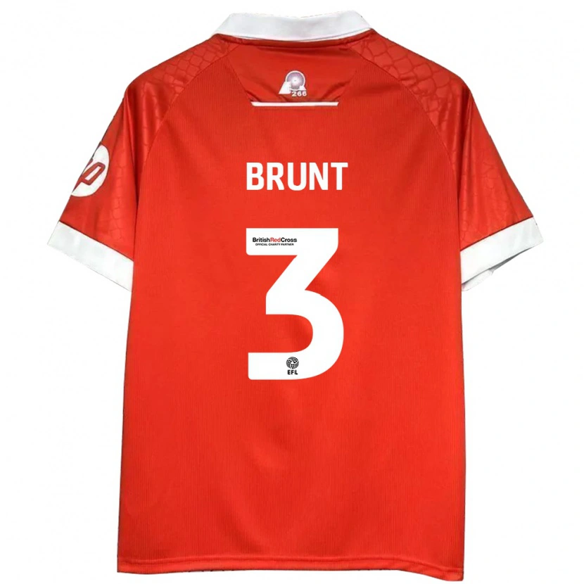Danxen Mænd Lewis Brunt #3 Rød Hvid Hjemmebane Spillertrøjer 2024/25 Trøje T-Shirt