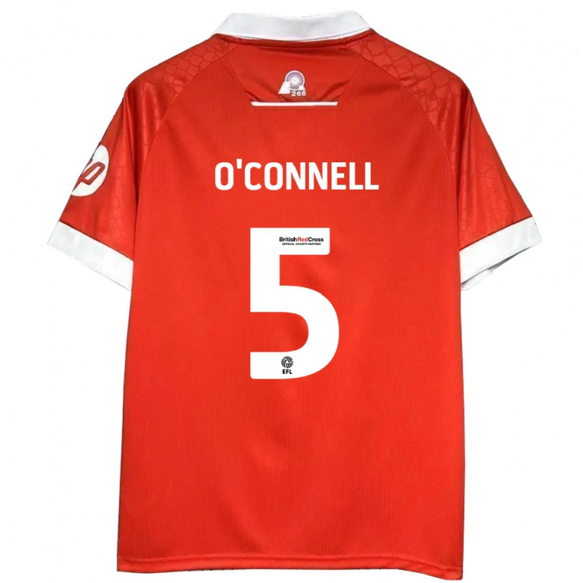 Danxen Mænd Eoghan O'connell #5 Rød Hvid Hjemmebane Spillertrøjer 2024/25 Trøje T-Shirt