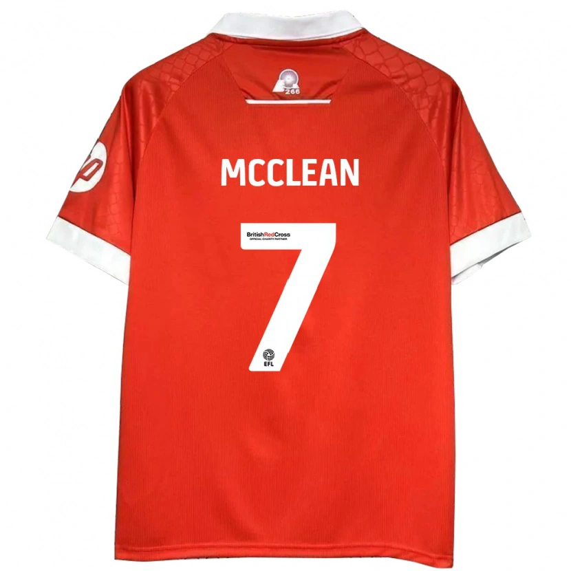 Danxen Mænd James Mcclean #7 Rød Hvid Hjemmebane Spillertrøjer 2024/25 Trøje T-Shirt